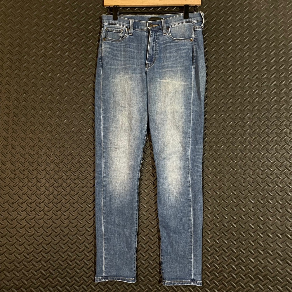 Uniqlo Skinny Straight High Rise Blue Denim Jeans Women's Size 25